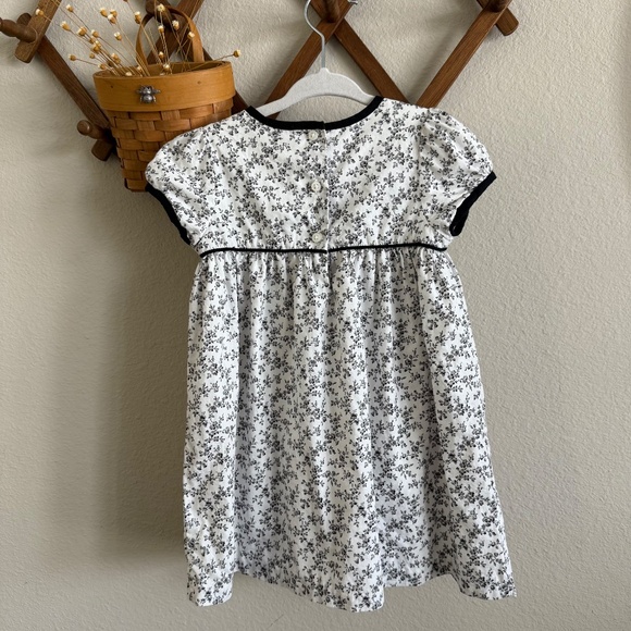 Janie and Jack Baby Girls Floral Dress Black/White size 12-18M - Picture 3 of 6